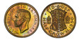 1086811 GREAT BRITAIN. George VI. (King, 1936-1952). 1950 AR, AE & Nickel-Brass 9 Piece Proof Set (Halfcrown through Farthing). PCGS PR66-PR64RB (Red-Brown).  Royal Mint. Bust, left / Various reserve designes. KM PS23; SCBC-PS17.

Grades as follow...