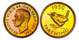 1086811 GREAT BRITAIN. George VI. (King, 1936-1952). 1950 AR, AE & Nickel-Brass 9 Piece Proof Set (Halfcrown through Farthing). PCGS PR66-PR64RB (Red-Brown).  Royal Mint. Bust, left / Various reserve designes. KM PS23; SCBC-PS17.

Grades as follow...