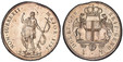 1085989 ITALIAN STATES. Genoa. 1793 AR 8 Lire. PCGS MS64.  Genoa. 40.5mm. 33.21gm. DUX · ET · GUB REIP · GENU ·. Crowned arms with supporters on mantle above lion head and value / NON · SURREXIT · MAJOR ·. Standing figure of St. John the Baptist h...