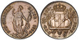 1085990 ITALIAN STATES. Genoa. 1796✭ AR 8 Lire. PCGS MS62.  40.1mm. 33.50gm. DUX · ET · GUB REIP · GENU ·. Crowned arms with supporters on mantle above lion head and value / NON · SURREXIT · MAJOR ·. Standing figure of St. John the Baptist holding...