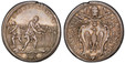 1084929 ITALIAN STATES. Papal States. Innocent XIII. (Pontiff, 1721-1724). (1721)-I AR 1/2 Piastra. PCGS AU55.  By Ermenegildo Hamerani. Rome. 15.90gm. INNOC • XIII P • M • ANN • I •. Papal tiara and crossed keys over shield or arms / • CVM • EXVL...