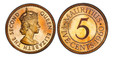 1086797 MAURITIUS. Elizabeth II. 1960 AE VIP Proof 5 Cents. PCGS PR64BRB (Red-Brown).  By Cecil Thomas (Obv.). Crowned head right / Value within beaded circle. KM 34. Proof.

Please use this link to verify the PCGS certification number <a href="ht...