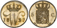 1085742 NETHERLANDS. William I. 1827-(Torch) AR 5 Cents. PCGS MS65.  Ultrecht. Edge: Plain. Crowned W divides date / Crowned arms divides value. KM 52; Sch.-317.

Please use this link to verify the PCGS certification number <a href="http://www.pcg...