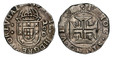 1086800 PORTUGAL. Joao IV. (1643-56) ND-E AR 200 Reis (Half Cruizado). NGC AU55.  Évora. 11.11gm. IOANNES IIII DG REX PORTVGALIE. Crowned shield of arms with two points to the left, meaning 2 tsostões (2x100) and value, 200 to the right / IN HOC S...