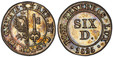 1085438 SWISS CANTONS. Geneva. 1825 AR 6 Deniers. PCGS SP64.  0.90gm. Arms within beaded circle / Value within beaded circle. KM 118a; Demole 657; D.T. 276b variant; Richter (Proben) 1-447; HMZ 2-360c.

Presentation strike in fine silver (listed a...