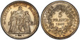 1086187 | FRANCE. Republic. (1848-1852). 1849-A AR 5 Francs. PCGS MS66. Paris. LIBERTÉ, ÉGALITÉ, FRATERNITÉ. Three standing figures. Hercules with two maidens. / REPUBLIQUE FRANCAISE (star). Denomination and date within wreath. KM-756.1; Dav.-92