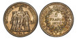 1087514 FRANCE. Third Republic. (1870-1940). 1871-A Trident AR 5 Francs. PCGS MS65.  By Augustin Dupré. Paris. Edge: DIEU PROTEGE LA FRANCE. 37mm. 24.94gm. LIBERTÉ ÉGALITÉ FRATERNITÉ. Hercules group / RÉPUBLIQUE FRANÇAISE. Denomination within wrea...