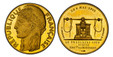 1087522 FRANCE. Fourth Republic. (1947-1958). 1955 AV Model or Pattern 20 francs. PCGS SP65.  By Dropsy (Unsigned). 22.5mm. 8.44gm. RÉPUBLIQUE - FRANÇAISE. Allegorical figure of the Republic, left wearing a Phyrigian (Liberty cap)  crowned with a ...