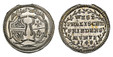 1087702 GERMAN STATES. Nürnberg. Schwäbisch Hall. 1748 AR Off-Metal Medallic 1/4 Ducat. NGC MS67★.  16mm. Shields of arms within branches / Inscription and date with in wreath. Wurster-1837.

Struck in silver for the 100th Celebration of Peace of ...