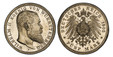 1085102 GERMAN STATES. Württemberg. Wilhelm II. 1905-F AR Pattern 5 Mark. NGC PR63 Cameo.  Stuttgart. Edge: Lettered - * GOTT * MIT * UNS. 34.65mm. 27.76gm. Bust, right / Crowned imperial eagle, shield on breast. KM Pn45; cf. Jaeger 176; Schaaf 17...