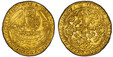1087220 GREAT BRITAIN. England. Richard II. (King, 1377-1399). (1377-99) AV Noble. PCGS MS63.  London (Tower) mint. King holding sword and shield stg. facing in ship, annulet over sail / Floriate cross with "R" in central quadrilobe, trefoils in s...