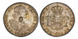 1086815 GREAT BRITAIN. George III. (King, 1760-1820). (1797) AR Dollar. PCGS AU53.  Oval countermark with head of George III over Bolivia 1794 PTS-PR 8 Reales. CAROLUS • IIII • DEI • GRATIA. Laureate bust right / HISPAN • ET IND • REX •. Crowned a...