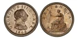 1086821 GREAT BRITAIN. George III. (King, 1760-1820). 1806 CU Penny. PCGS MS63BN (Brown).  Draped laureate bust right / BRITANNIA. Britannia seated left. KM 663; SCBC-3780; Peck-1343 (Without incuse curl).

Please use this link to verify the PCGS ...