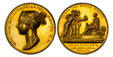 1087303 GREAT BRITAIN. Victoria. (Queen, 1837-1901). 1838 AV Coronation Medal. PCGS SP61.  By B. Pistrucci. 36mm. 30.35gm. D. G. BRITANNIARUM REGINA F. D. Diademed bust left / ERIMUS TIBE NOBILE REGINUM / INAUGURATA DIE JUNII XXVII MDCCCXXXVIII (i...