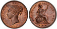 1086826 GREAT BRITAIN. Victoria. (Queen, 1837-1901). 1853 CU Penny. PCGS MS63BN (Brown).  VICTORIA DEI GRATIA. Head left / BRITANNIAR: REG: FID: DEF:. Britannia seated right. KM 739. Ornamental trident; SCBC 3948; Peck 1500.

Please use this link ...