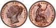 1086834 GREAT BRITAIN. Victoria. (Queen, 1837-1901). 1858 CU Penny. PCGS MS64RB (Red-Brown).  VICTORIA DEI GRATIA. Head, left; without WW on truncation / BRITANNIAR: REG: FID: DEF:. Britannia seated right. KM 739. Large date without W.W.; SCBC-394...
