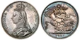 1087322 GREAT BRITAIN. Victoria. (Queen, 1837-1901). 1887 AR Crown. NGC PR64.  Edge: Plain. VICTORIA D:G: BRITT: REGINA: F:D:. Bust left wearing small crown and veil / St. George slaying dragon right. KM 765. Proof; SCNC-3921; ESC-2586.

Jubilee h...