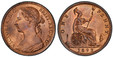 1086839 GREAT BRITAIN. Victoria. (Queen, 1837-1901). 1893 AE Penny. PCGS MS64RB (Red-Brown).  By Leonard Charles Wyon. VICTORIA D:G: BRITT: REG: F:D:. Mature bust, without die number / Britannia seated right. KM 755; SCBC-3954; Freeman 136 (Obvers...