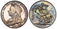 1087918 GREAT BRITAIN. Victoria. (Queen, 1837-1901). 1893-LVI AR Crown. NGC PR65.  Edge: DECVS ET TVTAMEN ANNO REGNI. VICTORIA · DEI · GRA · BRITT · REGINA · FID · DEF · IND · IMP. Mature draped bust left / St. George slaying dragon right. KM 783....