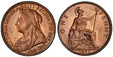 1086840 GREAT BRITAIN. Victoria. (Queen, 1837-1901). 1895 AE Penny. PCGS MS64RB (Red-Brown).  VICTORIA · DEI · GRA · BRITT · REGINA · FID · DEF · IND · IMP ·. Mature draped bust left / Britannia seated right. KM 790; SCBC-3961; Freeman-141 (Obvers...