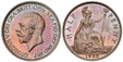 1087378 GREAT BRITAIN. George V. (King, 1910-1936). 1933 AE Halfpenny. NGC PR66BN (Brown).  By Bertram MacKennal (Obv.). 25.5mm. Smaller head left / Britannia seated right. KM 837. Proof; cf. SCBC-4058 (Unlisted in Proof).

Currently the finest kn...