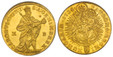 1079794 HUNGARY. Kremnitz. Karl VI. 1738-K-B AV Ducat. PCGS MS63.  Kormoczbanya. CAROL · VI · D: G: R: I:... Standing figure / PATRONA · REGNI - HUNGARIÆ · date. Radiant Madonna and child. KM 306.2; Fr.-171.
Housed in an old PCGS holder (green lab...