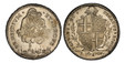 1085698 ITALIAN STATES. Papal States-Bologna. 1797 AR 10 Paoli, Scudo. PCGS AU58.  29.01gm. POPVLVS · ET · SENATVS · BONON ·. Papal arms in sprigs / * PRÆSIDIVM * ET * DECVS *. Larger Madonna with child in clouds above city view. KM 339; Dav.-1359...