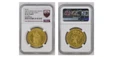 1084179 NETHERLANDS. Holland. 1681 AV Gulden, 20 Stuiver (Struck to 5 Ducat Weight). NGC PR64 Cameo.  Edge: Plain. 17.47gm. Crowned arms without value / Standing female figure leaning on Bible column, holding spear with Liberty cap. KM 61a; Delmon...