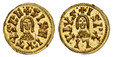 1087184 SPAIN. Visigothic. Sisebut. (King of the Visigoths and ruler of Hispania, Septimania and Galicia, 612-621 AD). 612-621 (ND) AV Tremissis. NGC MS64.  Ispalis (Seville) mint. 1.49gm. + SISEBVTVS RE. Facing bust / +·ISPΛLI PIVS·. Facing bust....