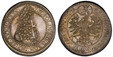 1087639 AUSTRIA. Leopold I. (Holy Roman Emperor, 1658-1705). (1686-96) ND AR 2 Thaler. PCGS MS62.  Hall. 47mm. 57.45gm.  Laureate and armored bust right; all within wreath / Crowned eagle facing with wings spread, head left; all within wreath. KM ...