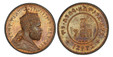1087484 ETHIOPIA. Menelik II. (Emperor, 1889-1913). EE1888 (1896)-A CU Gersh. PCGS MS64BN (Brown).  38mm. 25.04gm. Crowned bust right / Denomination. KM 8.

From a reported mintage of just 200 pieces struck for this date.

Please use this link to ...