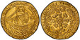 1087568 GREAT BRITAIN. England. Edward III. (King, 1327-77). (1361-69)-(Cross Potent) AV Noble. PCGS MS62.  Tower (London) mint. 7.67gm. (annulet) ЄDWΛRD: DЄI: GRΛ: RЄX: ΛnGL': DnS: hyB' x Z (retrograde) x ΛQT' (double saltire stops). King standin...