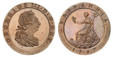 1087571 GREAT BRITAIN. George III. (King, 1760-1820). 1797 Bronzed CU Restrike Pattern Farthing. NGC PF65BN (Brown).  By W.J. Taylor after C.H. Küchler. Soho. Laureate draped bust, right / Britannia seated holding a raised branch to left, and a tr...