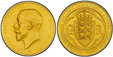 1088204 GREAT BRITAIN. George V. (King, 1910-36). (1910-36) ND AV Medal of 10 Ducats Weight. PCGS MS67.  By A. G. Wyon. Edge: Plain edge (without inscription, unawarded). 38mm. 34.76gm. Bare head, left / • REGINAE VICORIAE COLLEGII CAESARIENSIS AL...