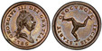 1086348 ISLE OF MAN. 1786 CU Penny. PCGS PR63BN (Brown).  Edge: Engrailed. 3 laurel leaves point to left of numerals III. KM 9.2; S-7413 variant; Pridmore 16A.
Ex. R.ichard J. Ford collection (not noted on insert). 

Please use this link to verify...