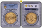 1086757 MEXICO. 1926 AV 50 Pesos. PCGS MS64.  Mexico City. Edge: INDEPENDENCIA Y LIBERTAD. ESTADOS UNIDOS MEXICANOS. National arms, eagle right / Winged Victory. KM 481.

Commemorative issue for the 100th Anniversary of Independence from Spain.

P...