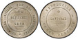 1088157 SPAIN. 1873 AR 5 Pesetas, 20 Reales. PCGS MS64.  Cartagena. CARTAGENA SITIADA... Month, date, flower within beaded circle / Flower, written value within beaded circle. KM 716; Calico 14.

Revolutionary Coinage. Currently the finest known a...