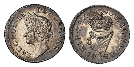 1081882 IRELAND. 1690 AR 1/2 Penny. NGC PR62.  Edge: Milled. 3.87gm. Head of James II left. KM 96a. Proof; S-6591A.

Gun Money Coinage.

Please use this link to verify the NGC certification number <a href="https://www.ngccoin.com/certlookup/584671...