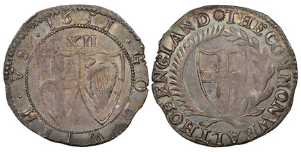 1082800 GREAT BRITAIN. England. Commonwealth. (1649-1660). 1651-(Sun) AR Shilling. NGC MS63.  6.04gm. THE • COMMONWEALTH • OF • ENGLAND • (sun) •. Shield with St. George's cross within wreath / (date) • GOD • WiTH • VS. • XII • (value) above two s...