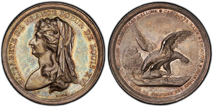 1083775 GERMAN STATES. Frankfurt Am Main. Elisabeth of France. 1794 AR Medal. PCGS MS62.  By D. F. und F. W. Loos. Berlin. 30mm. 10.81gm. ELISABETH DE FRANCE SOEUR DE LOUIS XVI. Bust of Elizabeth to left, sister of Louis XVI; signed below truncati...
