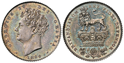 1086260 GREAT BRITAIN. George IV. (King, 1820-1830). 1826 AR Sixpence. NGC PF65.  GEORGIUS IV DEI GRATIA. Head left / Crowned lion on crown above rose. KM 698. Proof.

Please use this link to verify the NGC certification number <a href="https://ww...