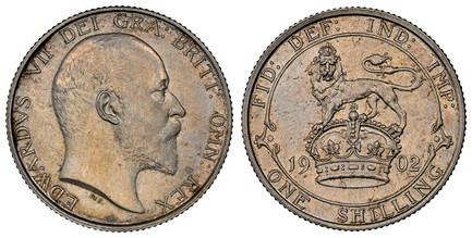 1086707 GREAT BRITAIN. Edward VII. (King, 1901-1910). 1902 AR Shilling. NGC PR62 Matte.  Head right / Lion atop crown dividing date. KM 800; SCBC-3982.

Please use this link to verify the NGC certification number <a href="https://www.ngccoin.com/c...