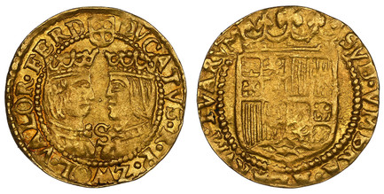 1086477 SPANISH NETHERLANDS. Zwolle. Albert and Isabella. (1590-1597) ND-S AV Imitative Ducat. NGC AU58.  Sevilla. 3.41gm. 'S' of 'Sevilla' between busts of Ferdinand and Isabella / Crowned shield of arms within beaded circle; legend around. Fr.-2...