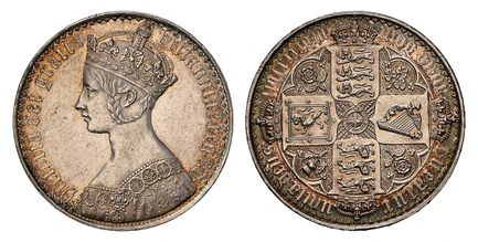 1086341 GREAT BRITAIN. Victoria. (Queen, 1837-1901). 1847 AR Gothic Crown. NGC PR60.  By W. Wyon. Royal Mint. Edge: UNDECIMO. VICTORIA DEI GRATIA BRITANNIAR. REG: F:D. Crowned bust left / TUEATUR UNITA DEUS, ANNO DOM MDCCCXLVII. Crowned shields of...