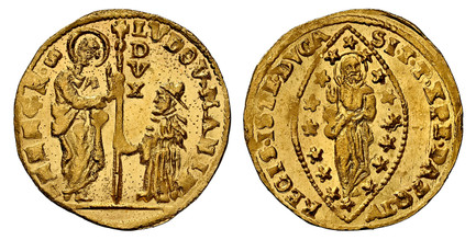 1084882 ITALIAN STATES. Venice. Lodovico Manin. (1789-97) AV Zecchino. NGC MS66.  21.5mm. 3.47gm. LVDOV. MANIN. - S. M. VENET./ DVX. St. Mark standing at left presenting staff with cross and DVX vertically at top to doge kneeling at right / SIT. T...