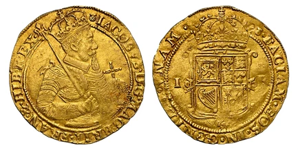 1086620 SCOTLAND. James VI. (King, 1567-1625). (1567-1625) ND-(Thistle) AV Unite (Scepter). NGC XF45.  Edinburgh. IACOBVS • D: G: MAG: BRI(T)• FRAN •&•HIB•REX•. Crowned half-length bust, right holding orb and lis-tipped sceptre / FACIAM • EOS • IN...