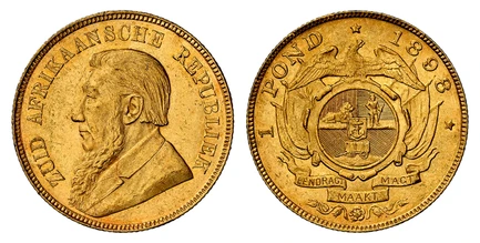 1085279 SOUTH AFRICA. Paul Kruger. (President, 1892-1900). 1898 AV Pond, Een. NGC MS63+.  By Otto Schultz. Berlin mint. 22mm. 7.988gm. ZUID AFRIKAANSCHE REPUBLIEK. Bust left / Single shaft wagon tongue. KM 10.2; Fr.-2.

Please use this link to ver...