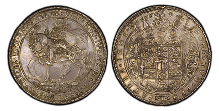 1086097 GERMAN STATES. Brunswick-Wolfenbuttel. Heinrich Julius. (Duke, 1589-1613). 1608 (Heinrich Oeckeler, mintmaster) AR 3 Thaler. PCGS AU55.  Zellerfeld. 87.08gm. *HENRICVS*IVLIVS*D*G*POSTVL*EPISCOP*HALBE*DVX*BRVNS*ET*LV. Duke on horseback, lef...
