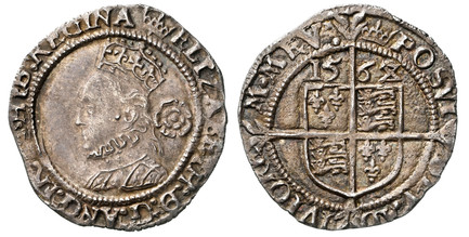 1087265 GREAT BRITAIN. England. Elizabeth I. (Queen, 158-1603). 1568-(Coronet) AR Threepence. NGC MS64.  1.48gm. Crowned bust, left; rose in the field behind head / Date above square top shied of arms quartered by floriated long cross. SCBC-2566 C...