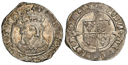 1086719 GREAT BRITAIN. England. Henry VIII. (King, 1509-1547). (1544-47)-(Lis) AR Groat. NGC MS61.  Tower (London) Mint. 2.61gm. Facing crowned bust within inner circle; legend around / Floriated long cross over quartered shield of arms and beaded...